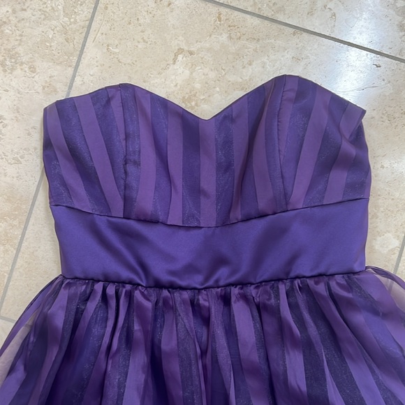 C.W. Designs Purple Girls Formal Strapless Dress - Picture 2 of 8